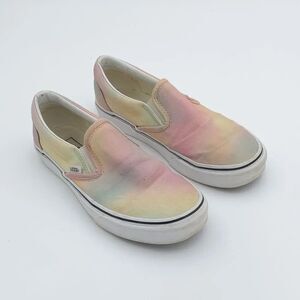 Vans Pastel Rainbow Slip-On Sneakers Womans size 7 back to school